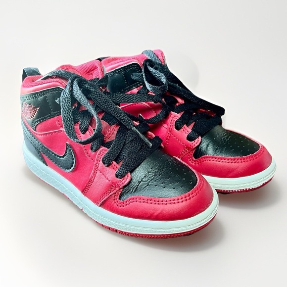 Nike Other - Nike Air Jordan 1 Mid Red Black Reverse Bred Kids Size 11C 640734-660